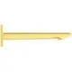 Wandauslauf in Brushed Gold mit eckiger Rosette von Ideal Standard, schlichtes Design ohne sichtbare Armaturen, für Wandmontage geeignet.